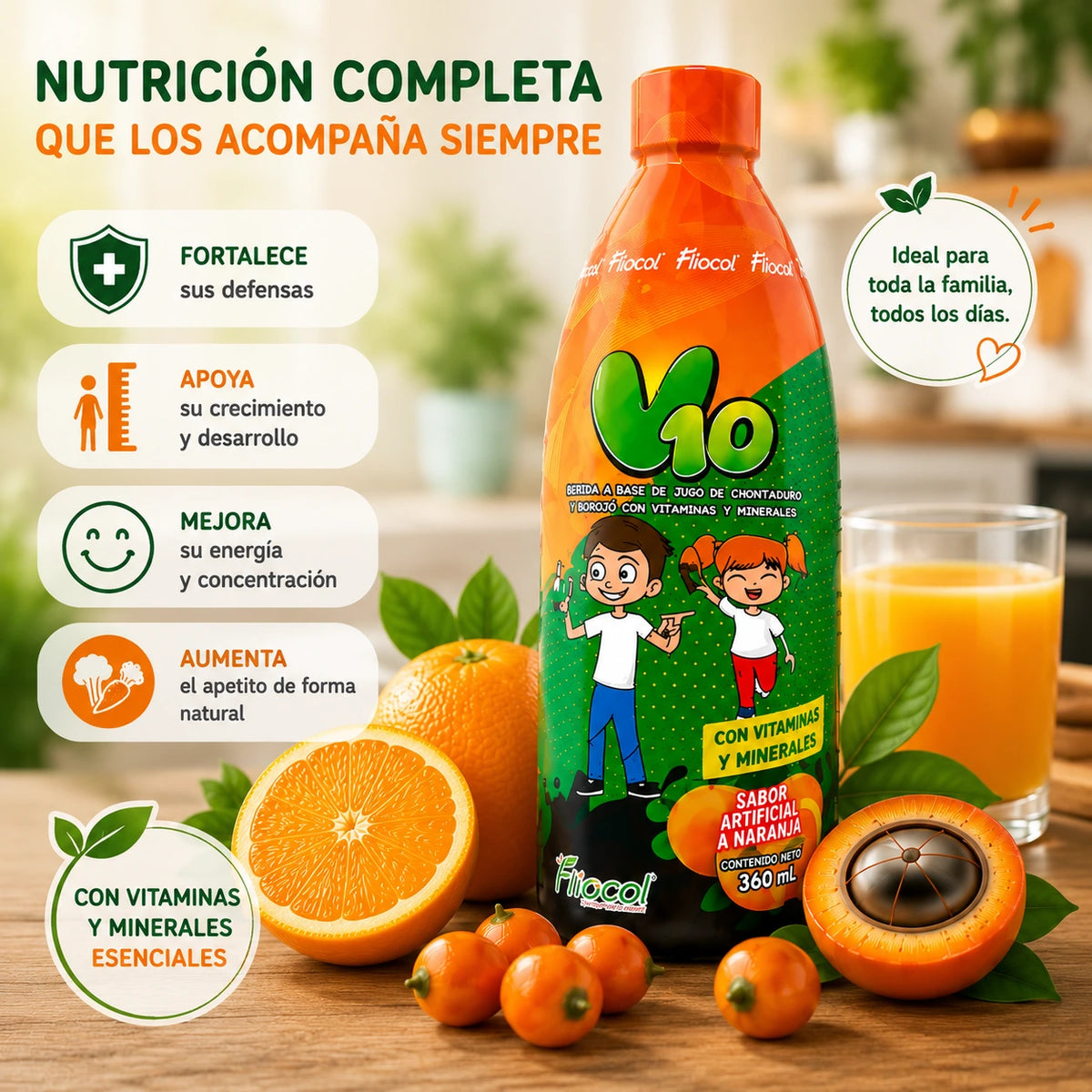 V10 Multivitaminico Completo para niños