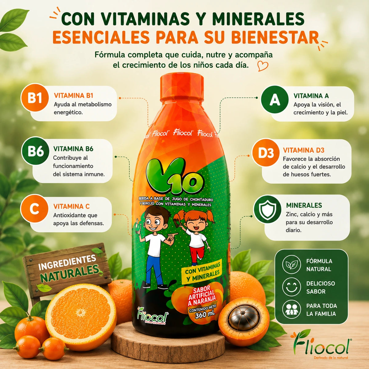 V10 Multivitaminico Completo para niños
